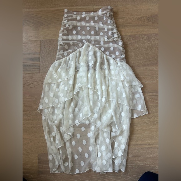 MAJORELLE Cream Asymmetrical Pencil Skirt - Picture 2 of 4